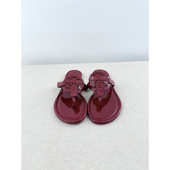 NWT Tory Burch Miller Patent Leather Thong Sandals Fuschia Spark Womens Size 6 main image 5